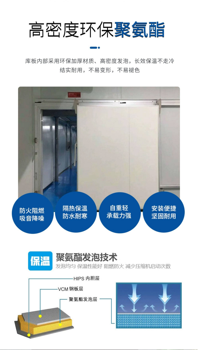 冷库门平移门半埋全埋门推拉门保温隔热彩钢不锈钢双开门冷库专用(pic6)