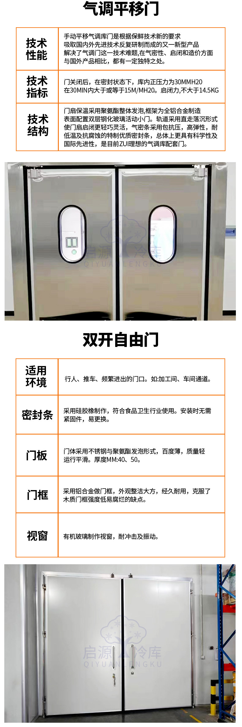 全套冷库专用门定制304不锈钢冷库电动平移双开半埋全埋自由门(pic9)
