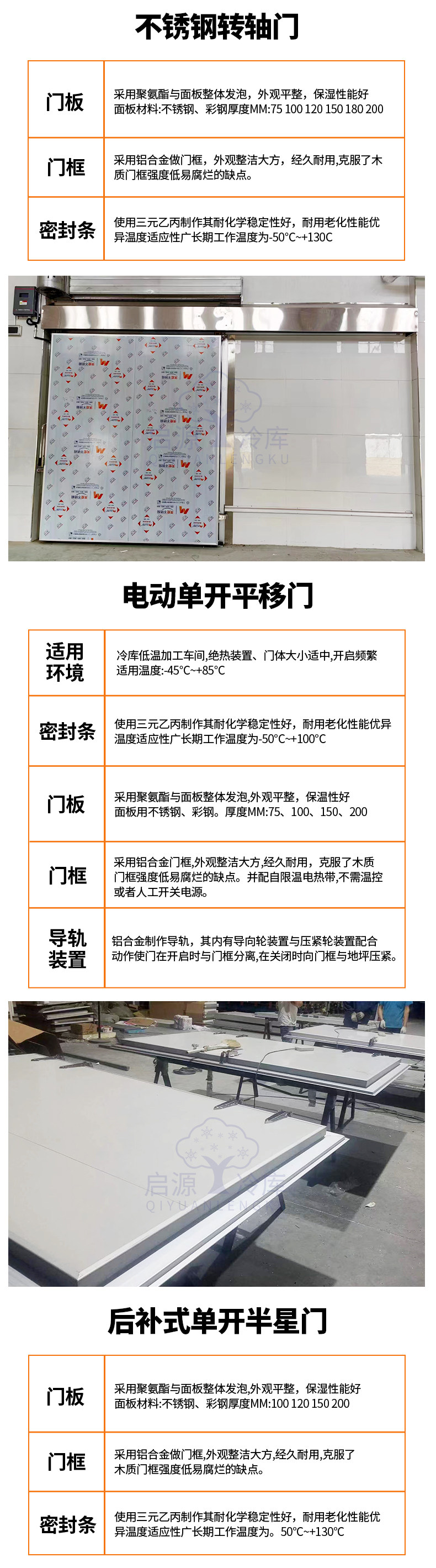 全套冷库专用门定制304不锈钢冷库电动平移双开半埋全埋自由门(pic10)
