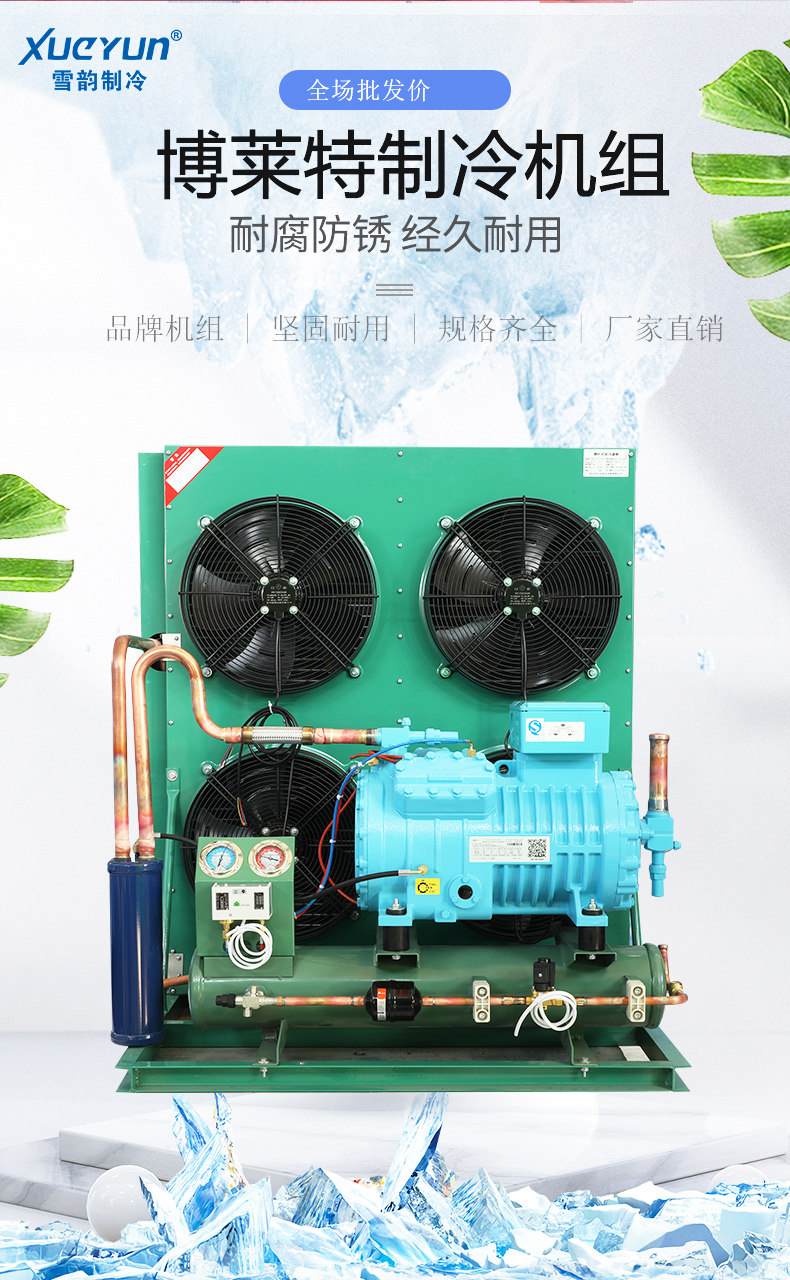 3匹5匹冷库全套设备制冷机组半封闭低温风冷保鲜冷冻库活塞压缩机(pic2)