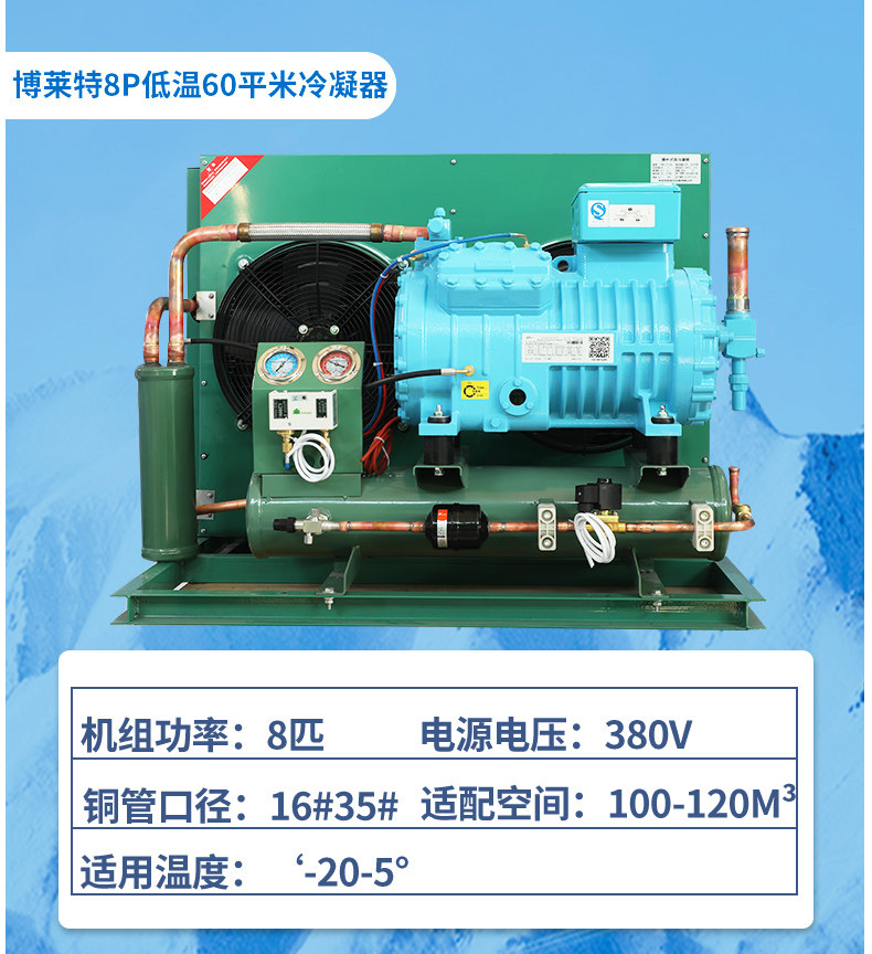 3匹5匹冷库全套设备制冷机组半封闭低温风冷保鲜冷冻库活塞压缩机(pic8)
